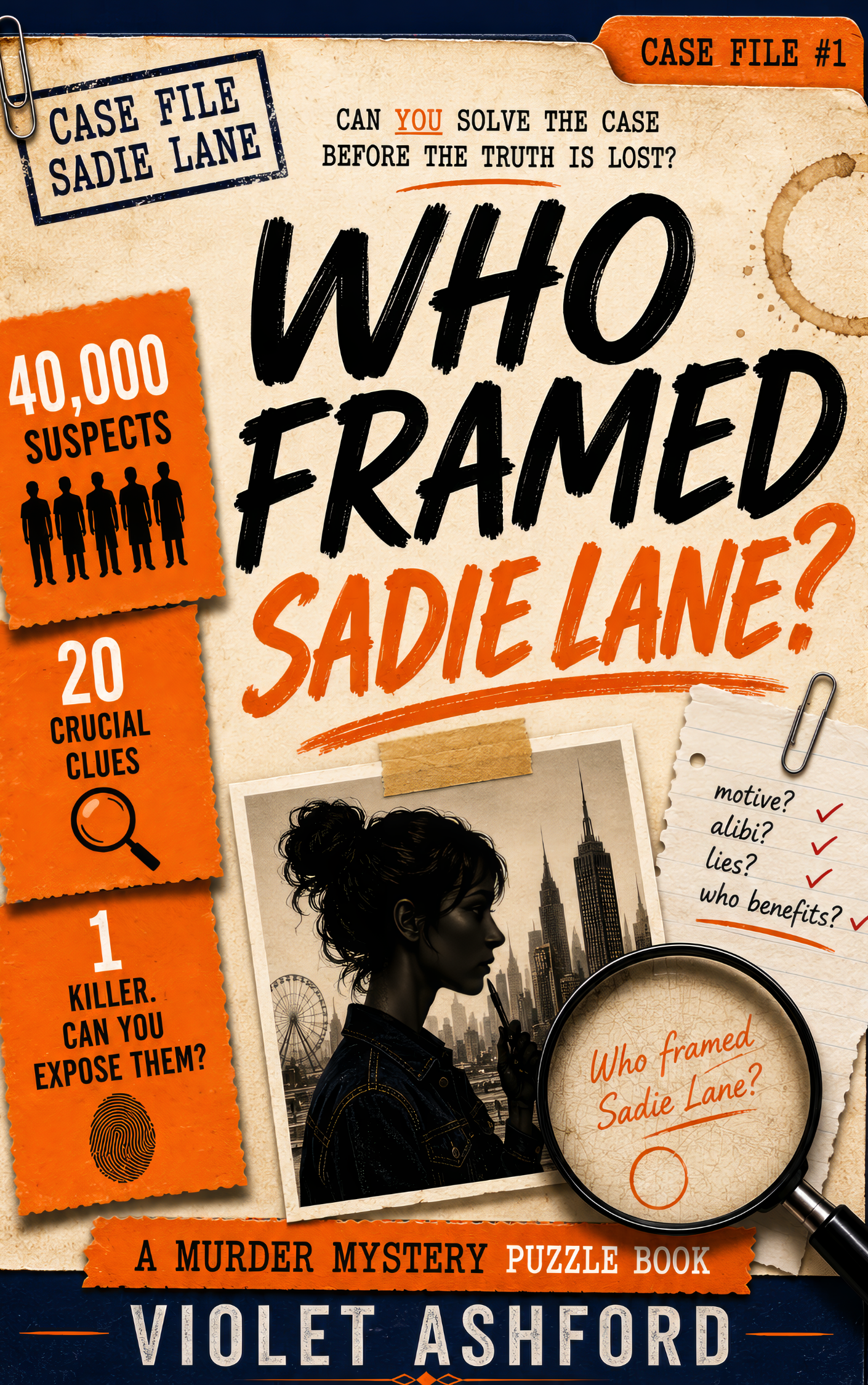 Book cover for Who Framed Sadie Lane? by Violet Ashford